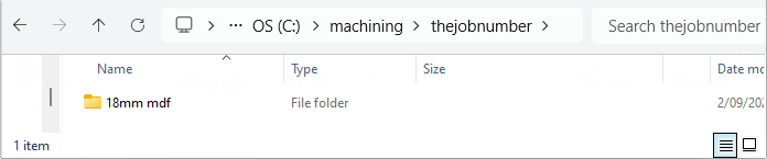 Click to view contents of folder i.e. applicable DXT and DXF files